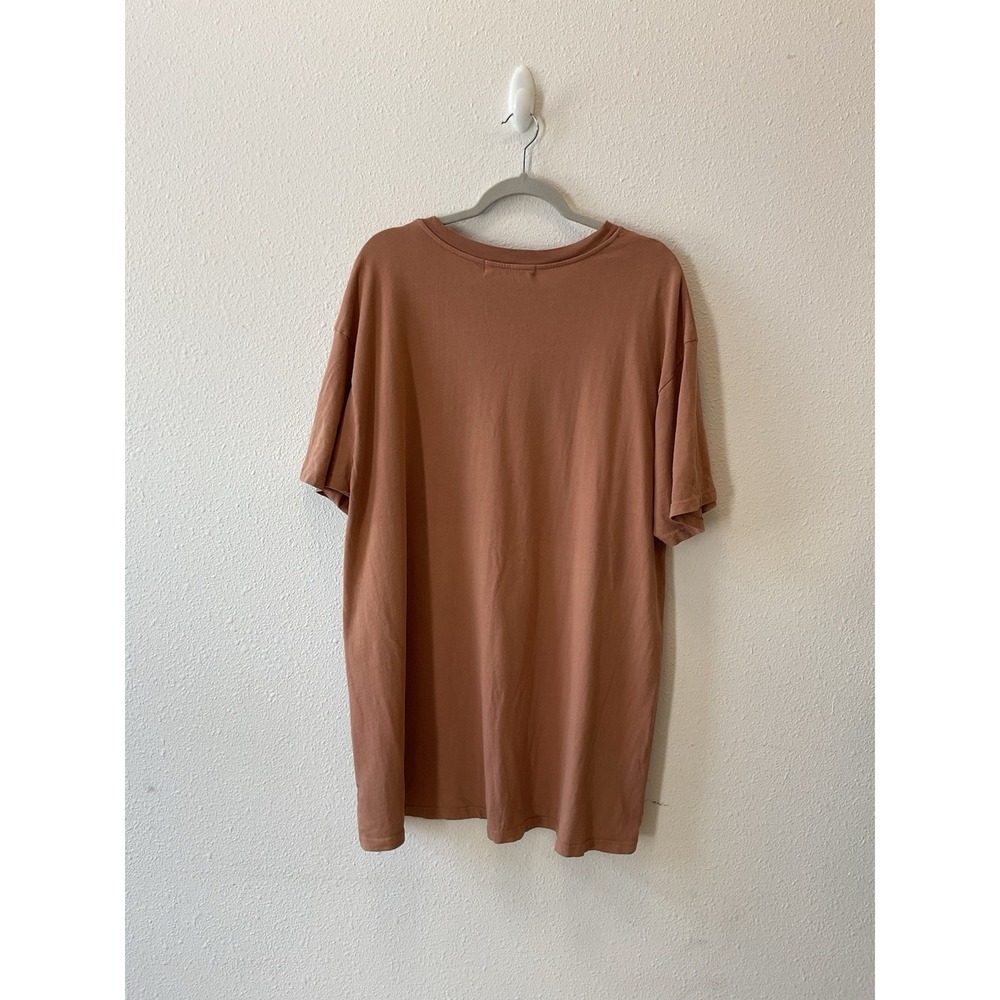Free People Rust Brown Desert Graphic Tee with Green and Mustard Print - Picture 5 of 9